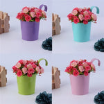 pots fleurs métalliques couleur blanc bleu jaune rose moderne minimaliste anneaux métalliques fleurs artificielles