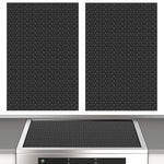 tapis protection plaque cuisson silicone respectueux environnement noir motif géométrique moderne 78cm 52cm