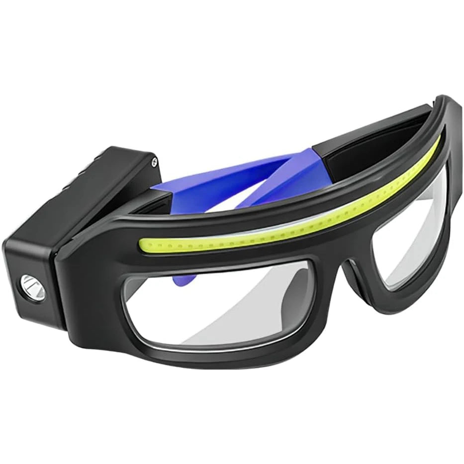 lunettes frontales rechargeables led clip charge type noir bleu yellow moderne