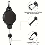 suspension plante rétractable carabiners noir argenté système support plante macramé cloison fonctionnel utilitaire
