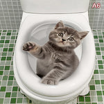 cache wc blanc animaux 3d adhésif ecureuil chat papillons