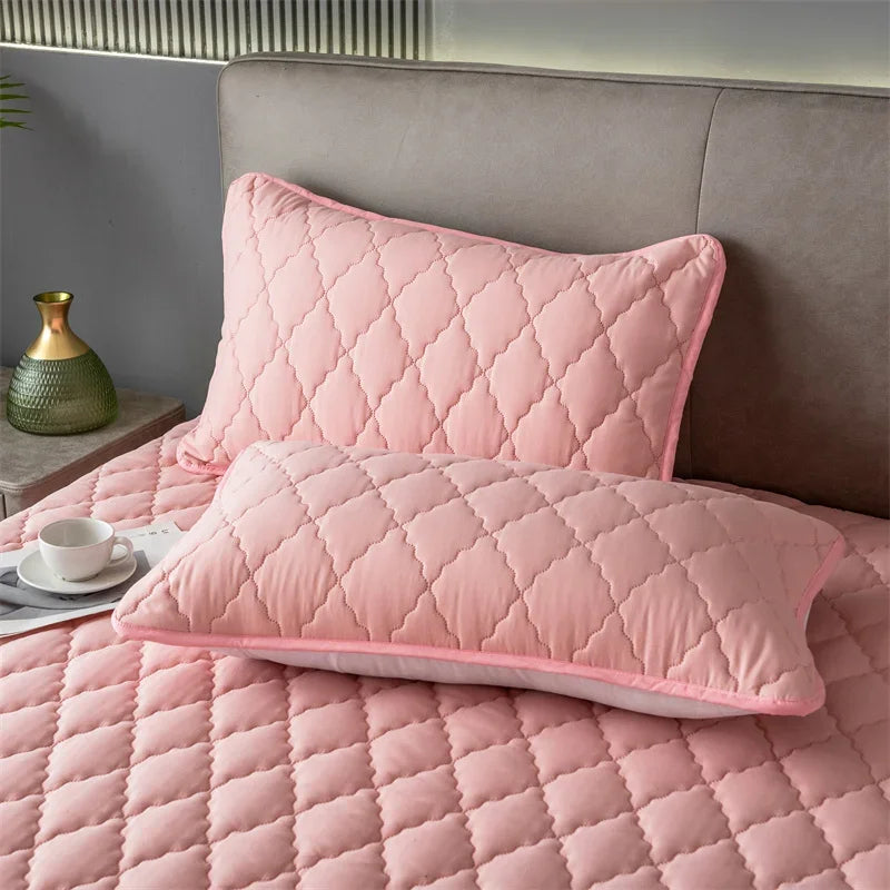 taies d'oreiller patchwork gris clair moderne imperméables respectueuses environnement polyester 300 fils geometrique maison