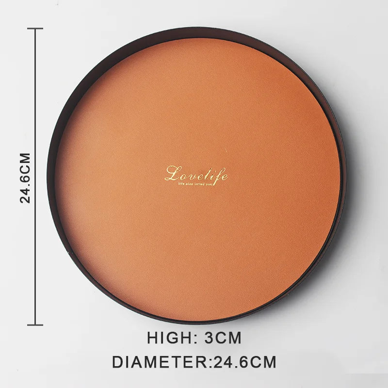 présentoir rond moderne plateau uni vert foncé orange noir maquillage soins parfums cosmétiques table