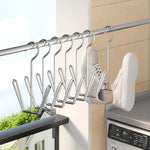 porte souliers argenté moderne réutilisable tringle fixe cintre chaussures séchoir gain place organiser déshumidifier