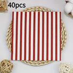serviettes papier rayures rouges festives dimensions 33x13cm classique usage maison restaurantpaquelettes 20 40 60
