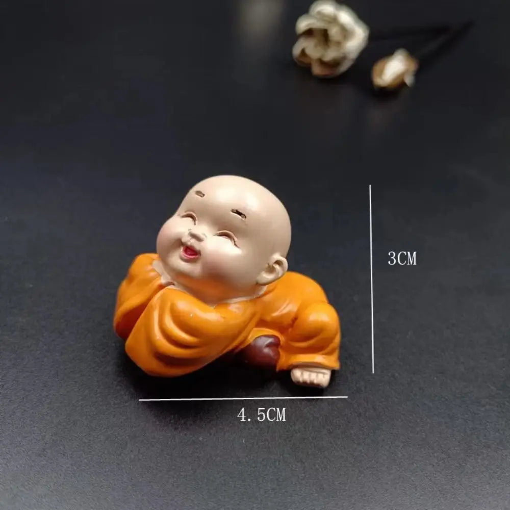 ornement résine figuratif bouddha varié décoration maison statuette mat opaque orange blanc