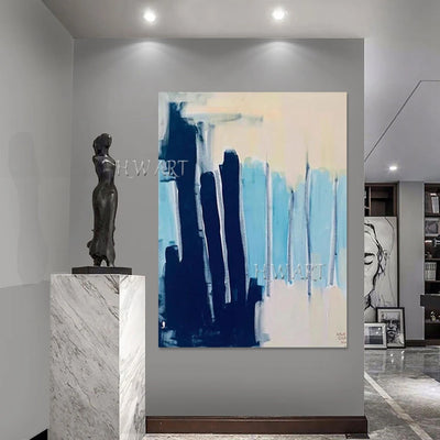 Tableau abstrait texturé blanc sur toile de lin