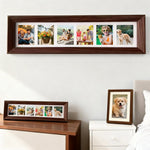 cadre photo multiple bois classique emplacements photos traditionnel marron foncéintérieur crème accrochage mural decoration