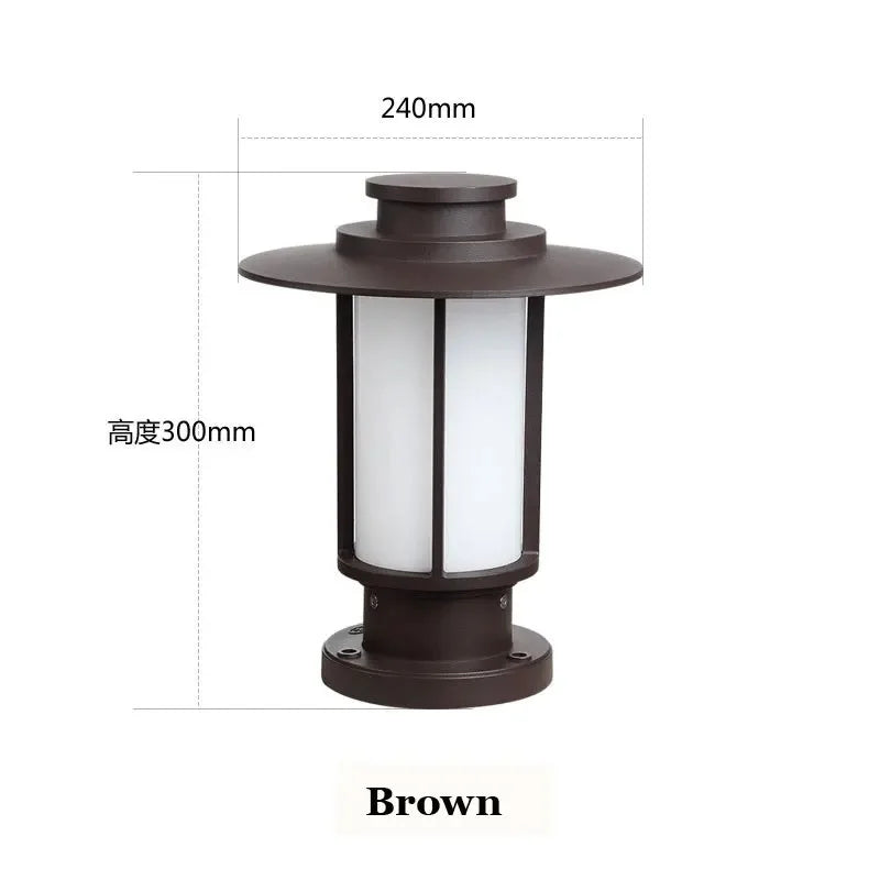 lampe sol marron foncé classique ip65 led base e27 matériau aluminium oeilletextérieur autonomeparquetintérieur