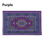 tapis traditionnel orné franges rose rouge bleu doré ciel bleu classique 10x17cm