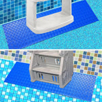 tapis antidérapant pvc bleu surface texturée losanges piscine escalier porte salle bain baignoire cuisine