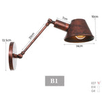 lampe murale articulée industrielle noir fixée éclairage chambre cuisine