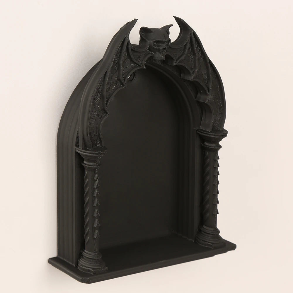 Détail motif crâne niche murale noire