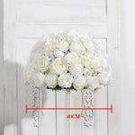 décoration mariage rose blanche soie diamètre 50cm intérieur présentoirs transparents