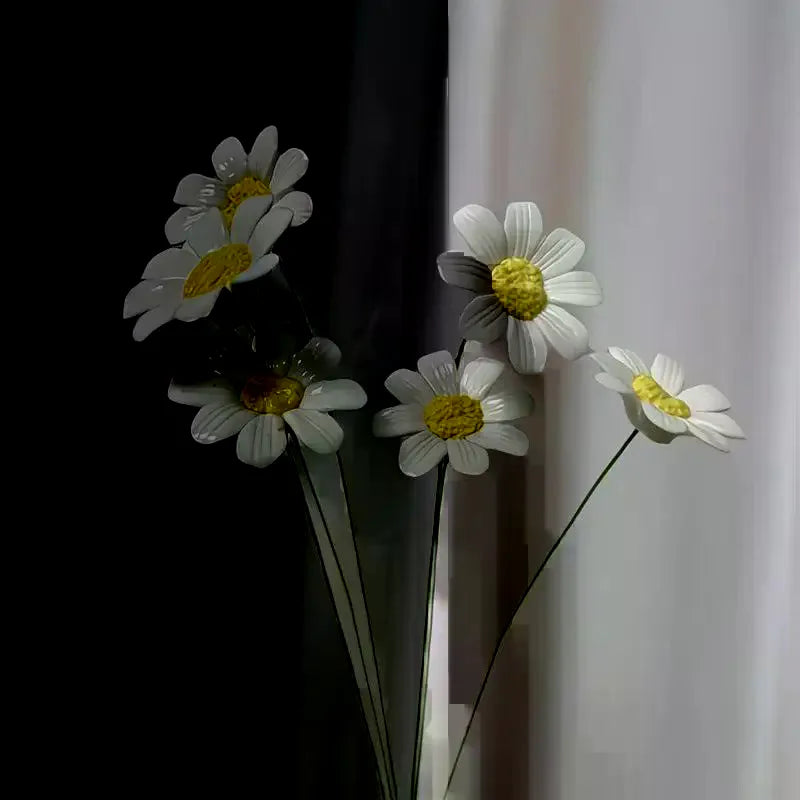 décoration intérieure fleurs artificielles marguerites céramique blanc jaune réaliste saint valentin fête