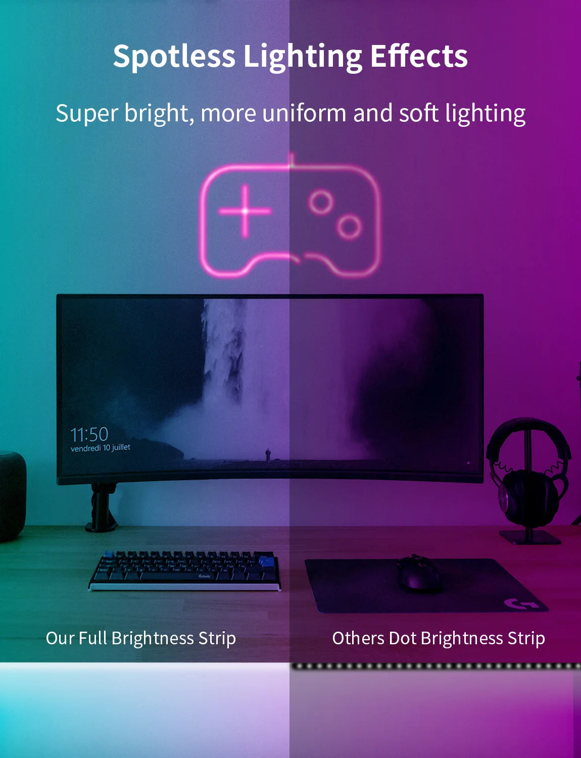 bande led néon rgb flexible décoration intérieure éclairage personnalisable bluetooth