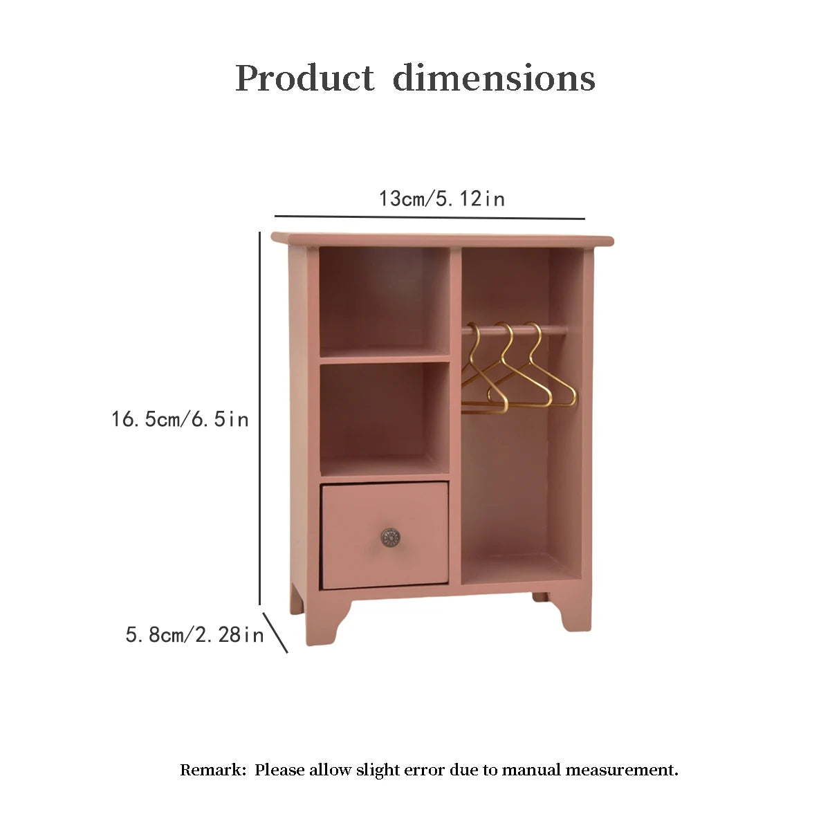 armoire miniature bois rose crème verte tiroir vêtements osier plantes coussins rustic