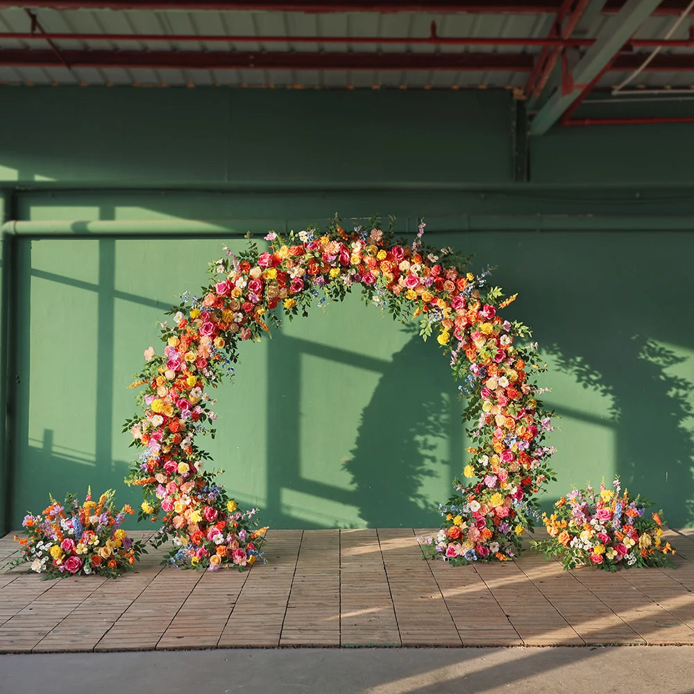décoration mariage arches fleurs artificielles couleurs vives bouquet romantique extérieurintérieur