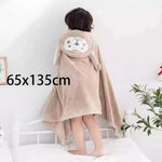 serviette bain enfant brodée dessin animé microfibre rose clair douce confortable