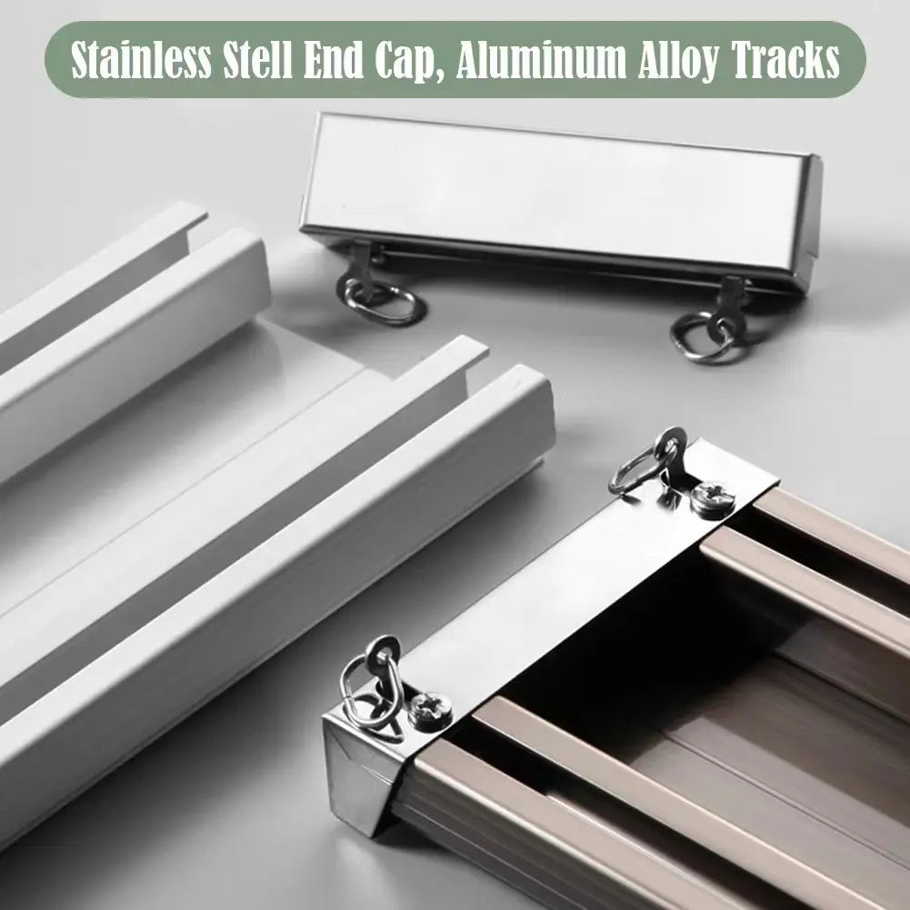 Rail pour rideau double compact aluminium bleu ciel