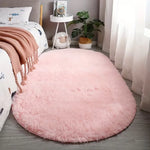 tapis moderne rose clair gris bleu turquoise peluche doux salon chambre maison
