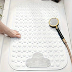 tapis bain antidérapant gris texturé drainage nuage minimaliste adhésif ventouses