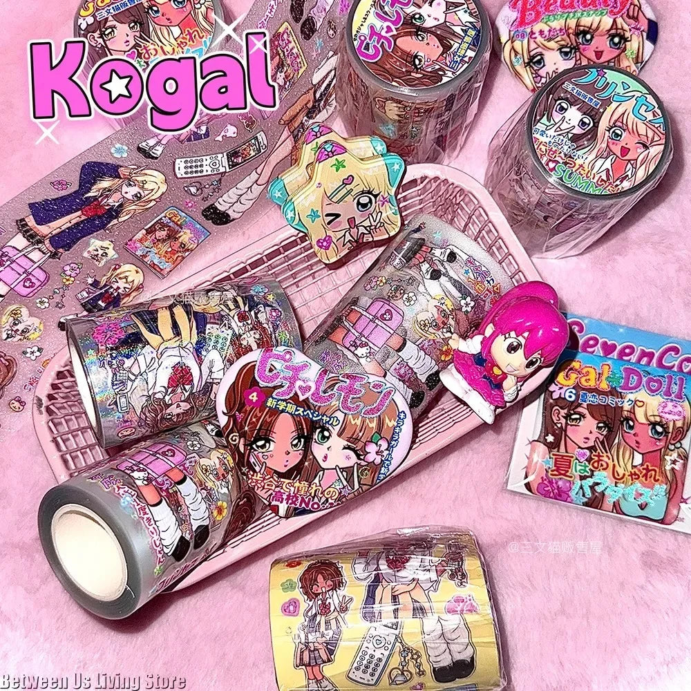 sticker kawaii multicolore dessins animés personnages accessoires floraux scrapbooking bricolage autocollant