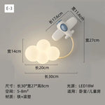 appliques murales decoratives lumiere led nuages animaux blanc moderne chambre enfants