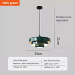 Suspension lumineuse moderne circulaire stratifiée blanc orange vert foncé scandinave chambre restaurant