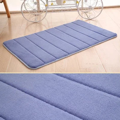 tapis antidérapant mousse mémoire forme absorption eau moderne uni doux vert rouge rose marron