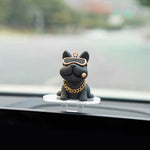 figurine chien rose bleu noir lunettes collier porte clés moderne transparent