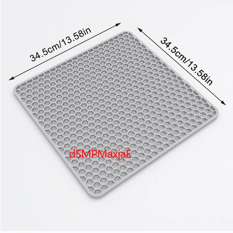 tapis protection silicone moderne gris perforations antidérapant cuisine vaisselle fond évier résistance chaleur
