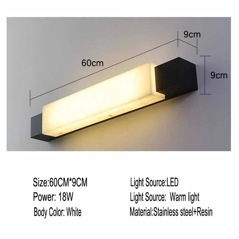 lampe murale moderne acier inoxydable blanc noir éclairage décoration hall entrée villa étanche hydrofuge