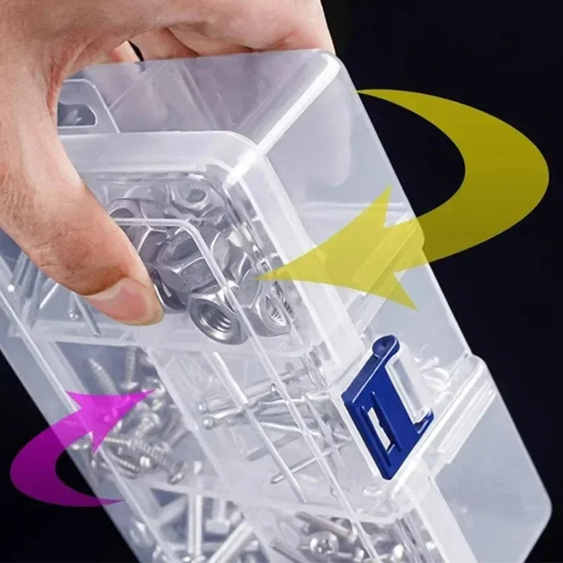 boîtes rangement bijoux transparentes plastique clips magnétiques poignées modernes pratique
