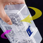 boîtes rangement bijoux transparentes plastique clips magnétiques poignées modernes pratique