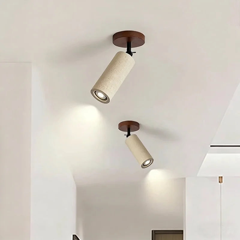 Spot mur moderne pierre abat jour travertin beige éclairage quotidien chambre cuisine