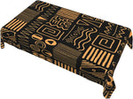 nappe rectangulaire géométrique moderne noire orange réutilisable polyester table manger festive vacances
