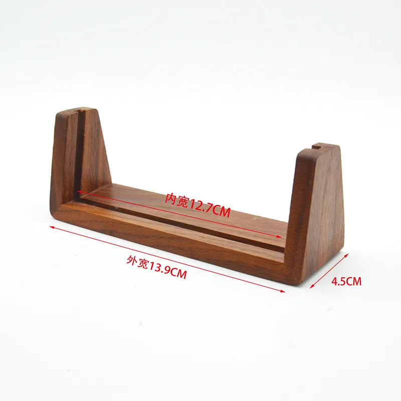 support présentation bois moderne brun foncé carte visite pouces minimaliste