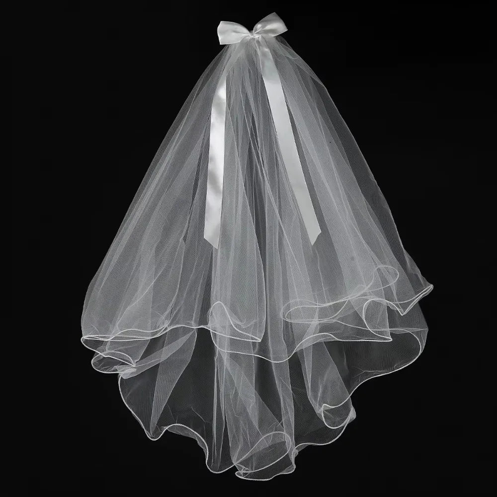 voile mariée blanc classique chaînes pendantes vintage tulle polyester