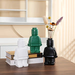 Vases céramique Lego vert blanc noir décoration intérieure moderne figurines ludiques