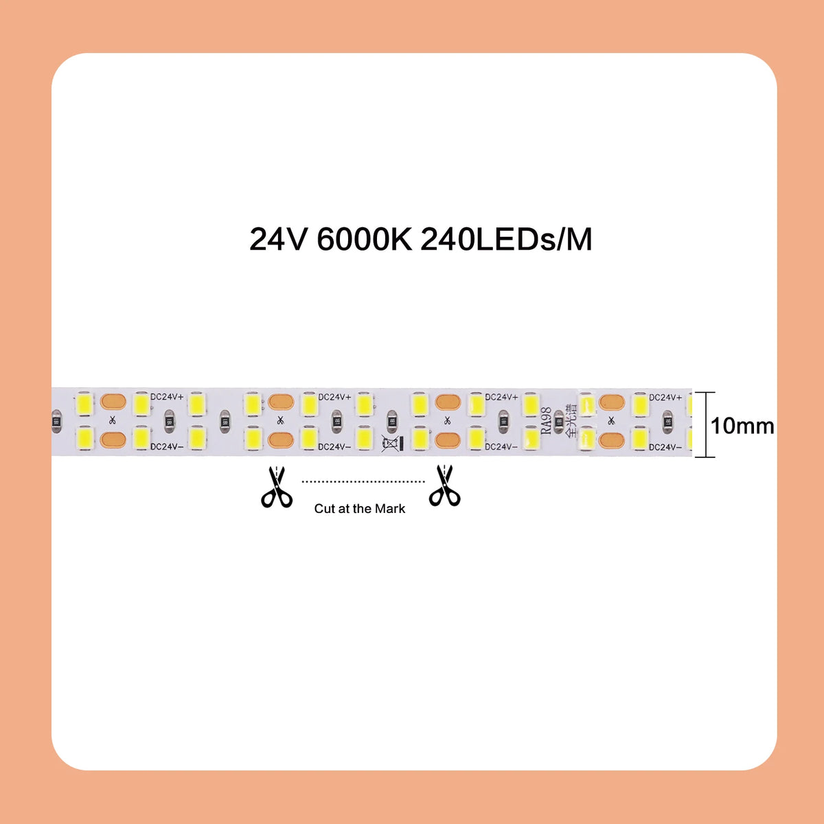 ruban led adhésif 24v 3000k 4000k 6000k 120led 180led 240led moderne chambre