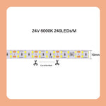 ruban led adhésif 24v 3000k 4000k 6000k 120led 180led 240led moderne chambre