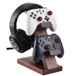 support jeu bois noir manettes casque rangement moderne chambre salon