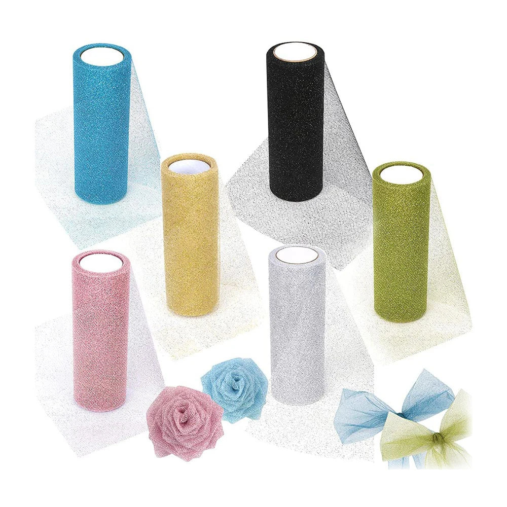 rubans tulle pailletés couleur dorée rose or bleu roi rubans décoratifs adhésifs translucides artisanat