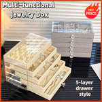 boîtes bijoux velours transparentes modernes rangement boucles oreilles bagues bracelets colliers poignées chic
