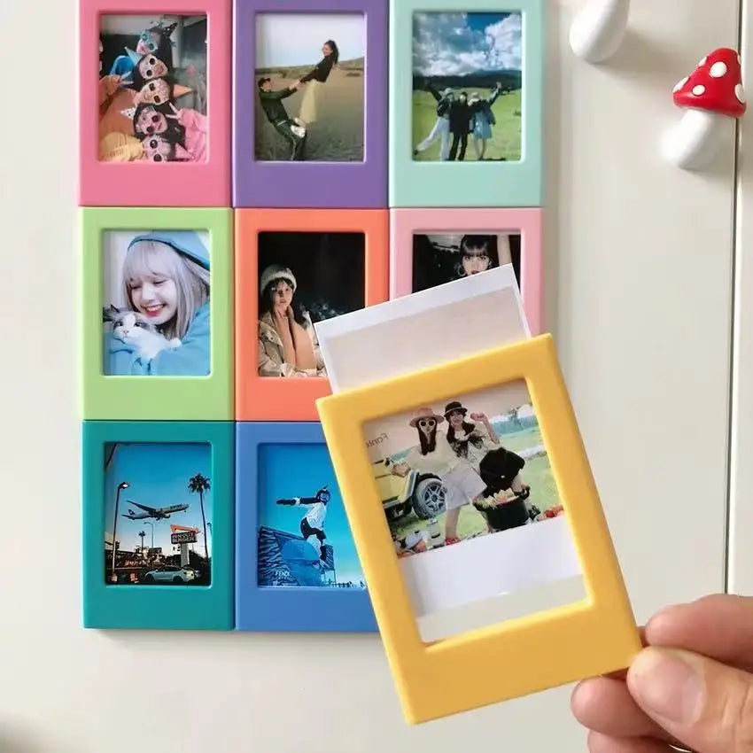 cadres photo aimants couleurs violet rose bleu moderne minimaliste cartes postales