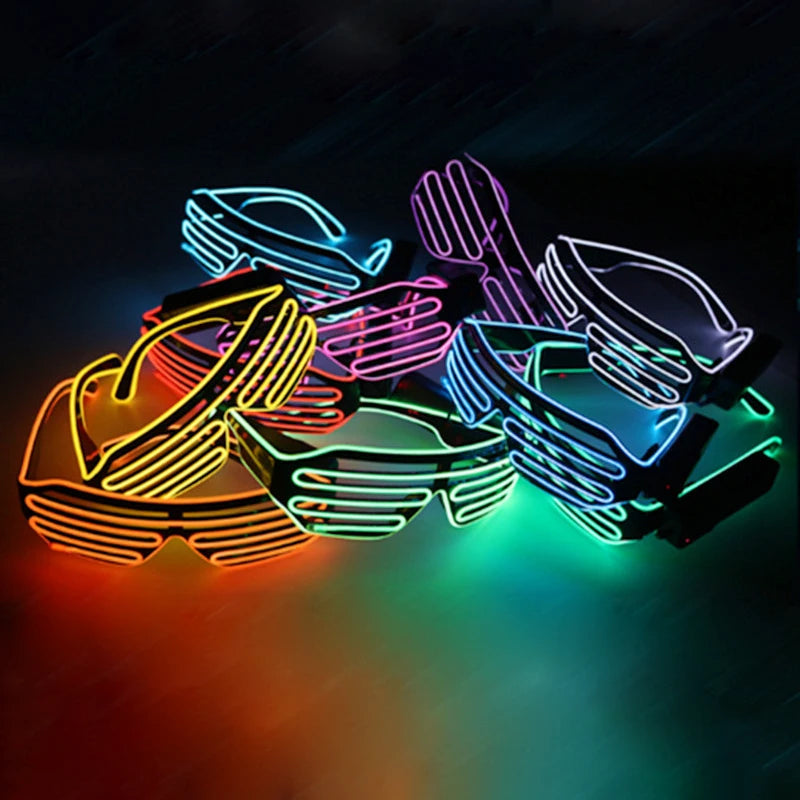 lunettes lumineuses multicolores stripes horizontales moderne occasion fête Halloween Nouvel An discothèque