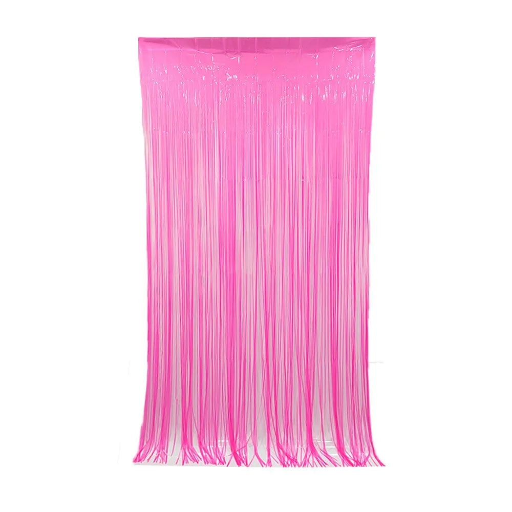 rideau festif franges lumineuses couleurs fluo jaune vert rose festive decoration anniversaire neon retro