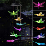 Mobile lumineux solaire oiseaux stylisés couleurs vives moderne extérieur LED changeantes