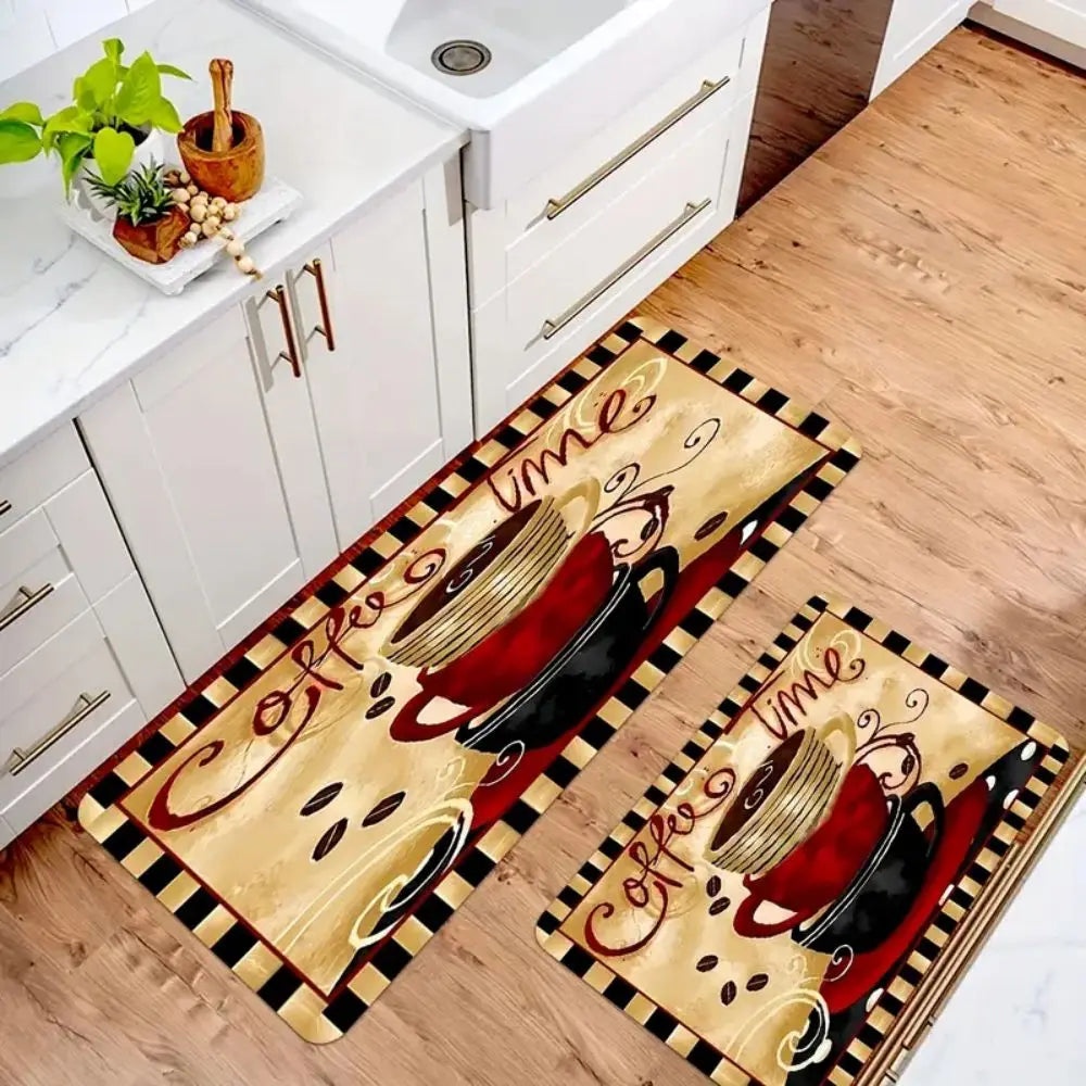 tapis cuisine moderne motif fleurs texturé polyester antidérapant lavable intérieur extérieur